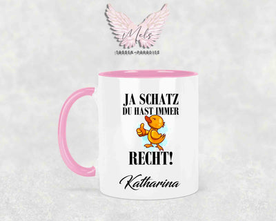 Ja Schatz... - mit Bild - Personalisierte Tassen mit und ohne Name