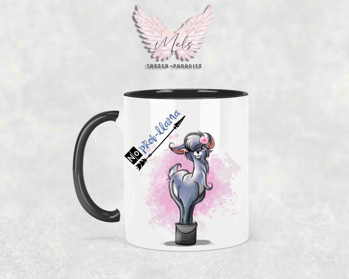 No Prob-llama - mit Bild - Personalisierte Tassen mit und ohne Name