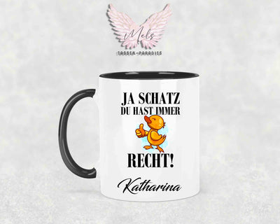 Ja Schatz... - mit Bild - Personalisierte Tassen mit und ohne Name