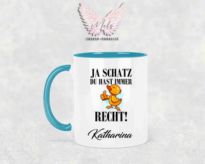 Ja Schatz... - mit Bild - Personalisierte Tassen mit und ohne Name