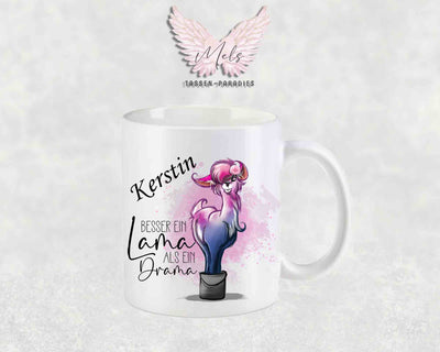 Besser ein Lama - mit Bild - Personalisierte Tassen mit und ohne Name