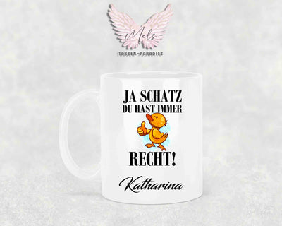Ja Schatz... - mit Bild - Personalisierte Tassen mit und ohne Name