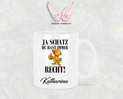 Ja Schatz... - mit Bild - Personalisierte Tassen mit und ohne Name