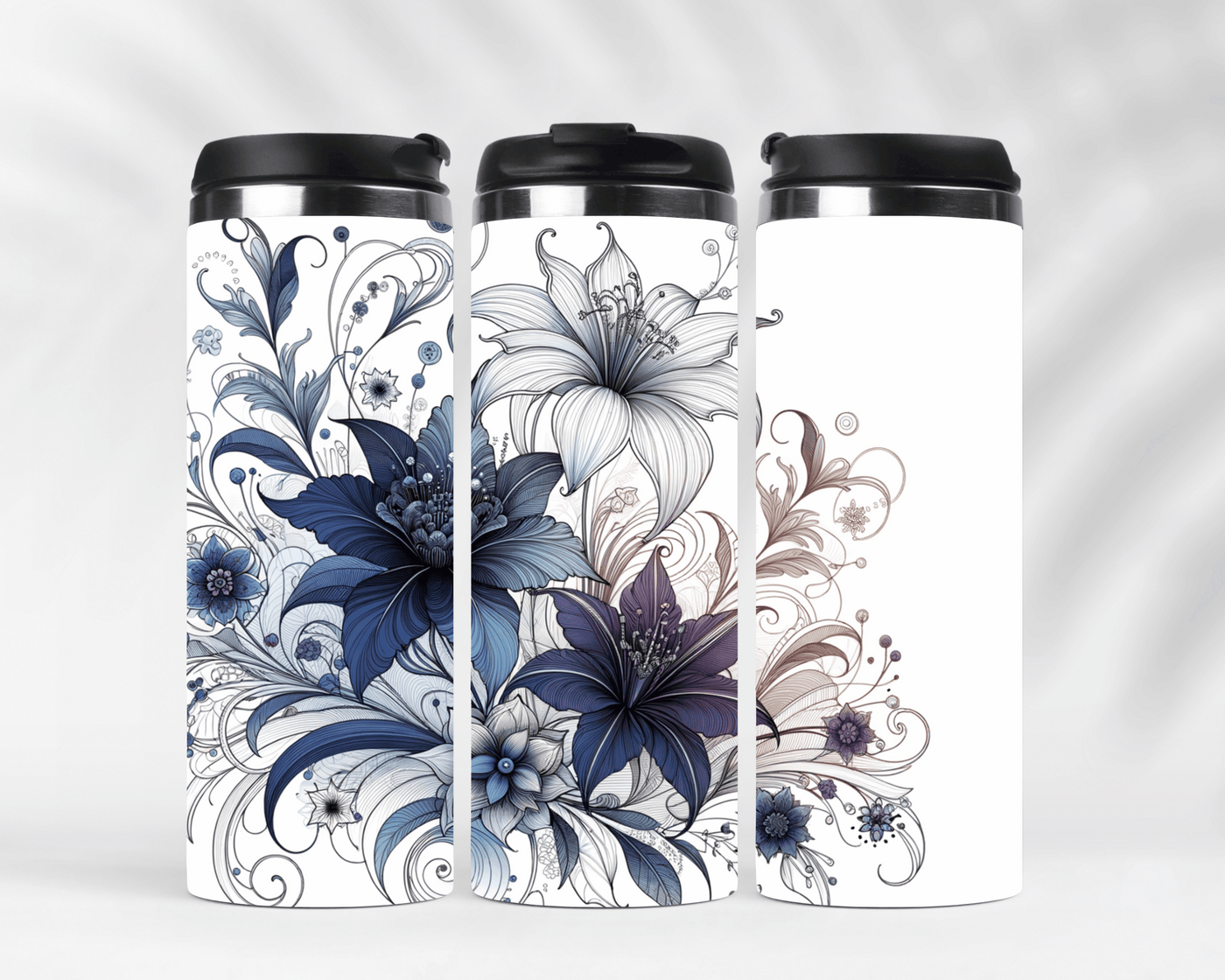 Edelstahlbecher „Tiger Lilly Blumen"