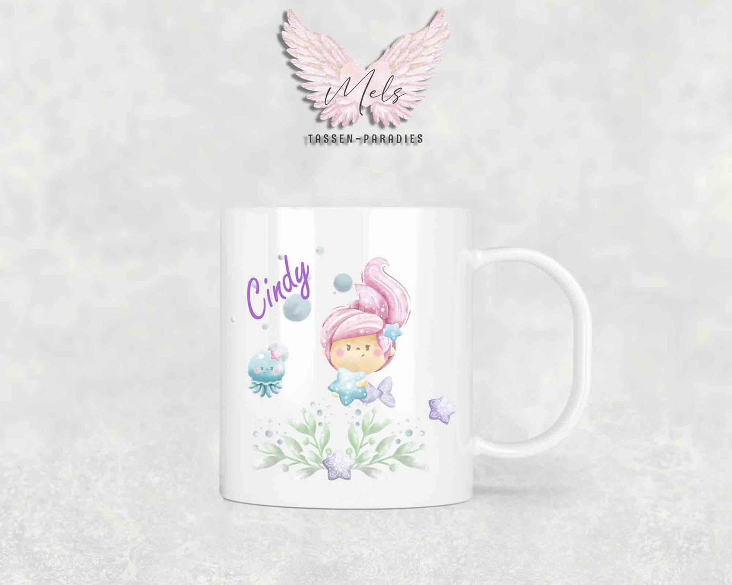 Personalisierte Kinder Tasse Meerjungfrau 1 - mit und ohne Name