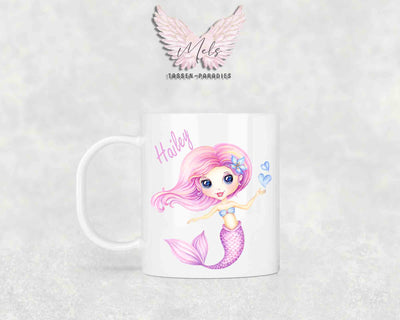 Personalisierte Kinder Tasse Meerjungfrau 3 - mit und ohne Name