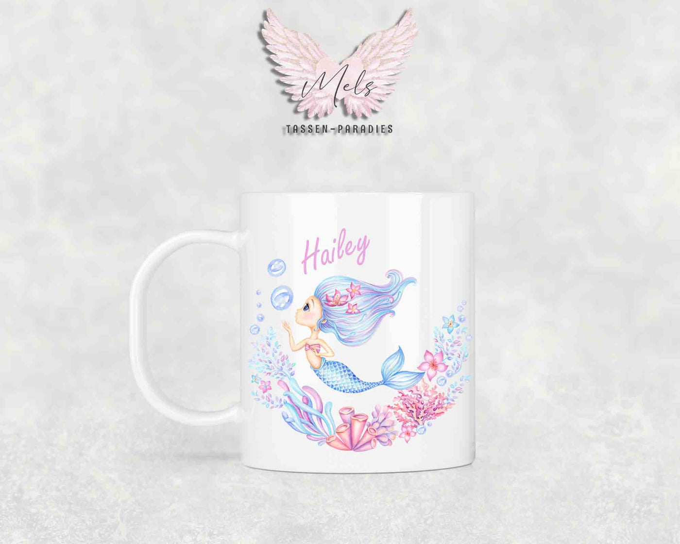 Personalisierte Kinder Tasse Meerjungfrau 4 - mit und ohne Name
