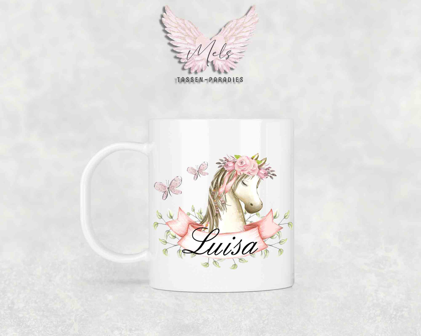 Personalisierte Kinder Tasse Pferde 3 - mit und ohne Name
