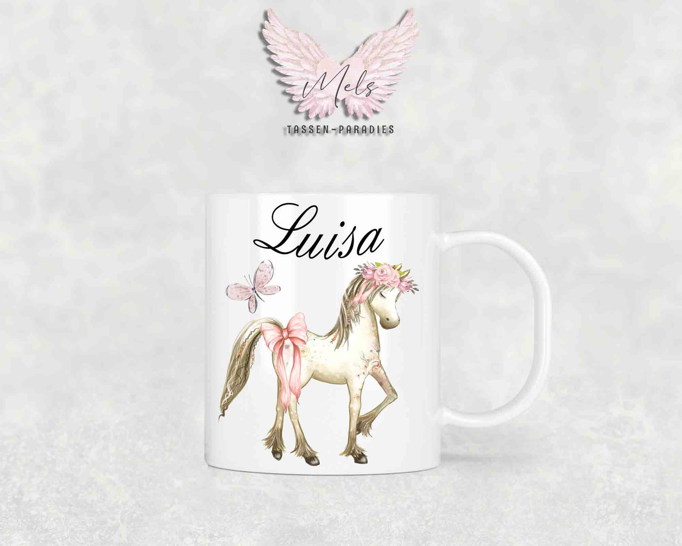 Personalisierte Kinder Tasse Pferde 4 - mit und ohne Name
