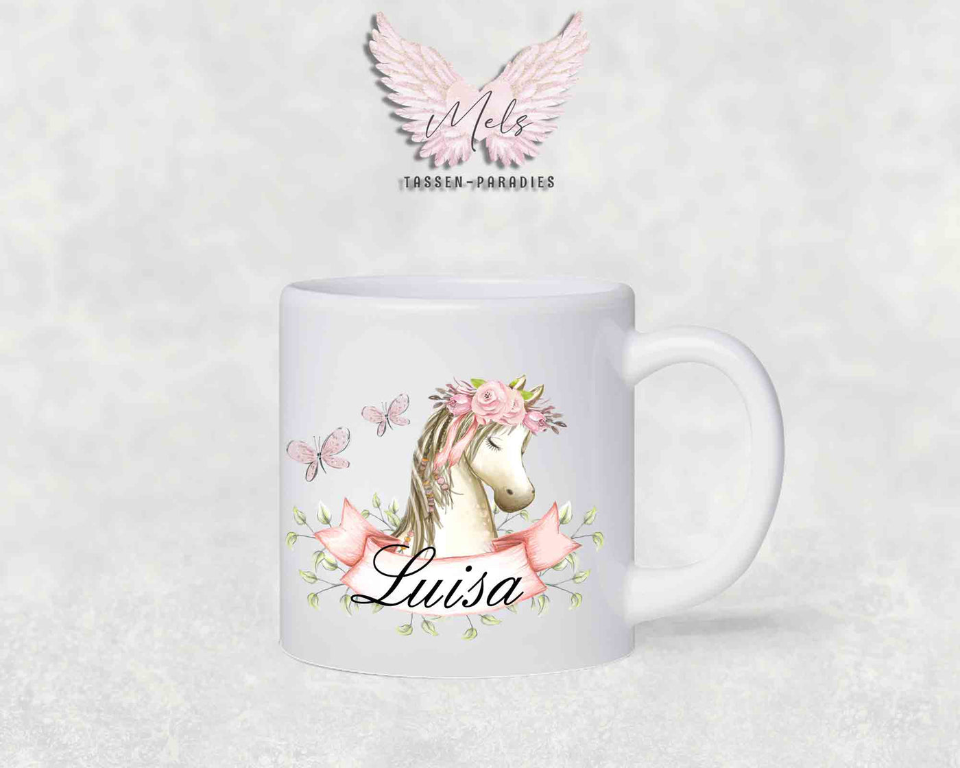 Personalisierte Kinder Tasse Pferde 3 - mit und ohne Name