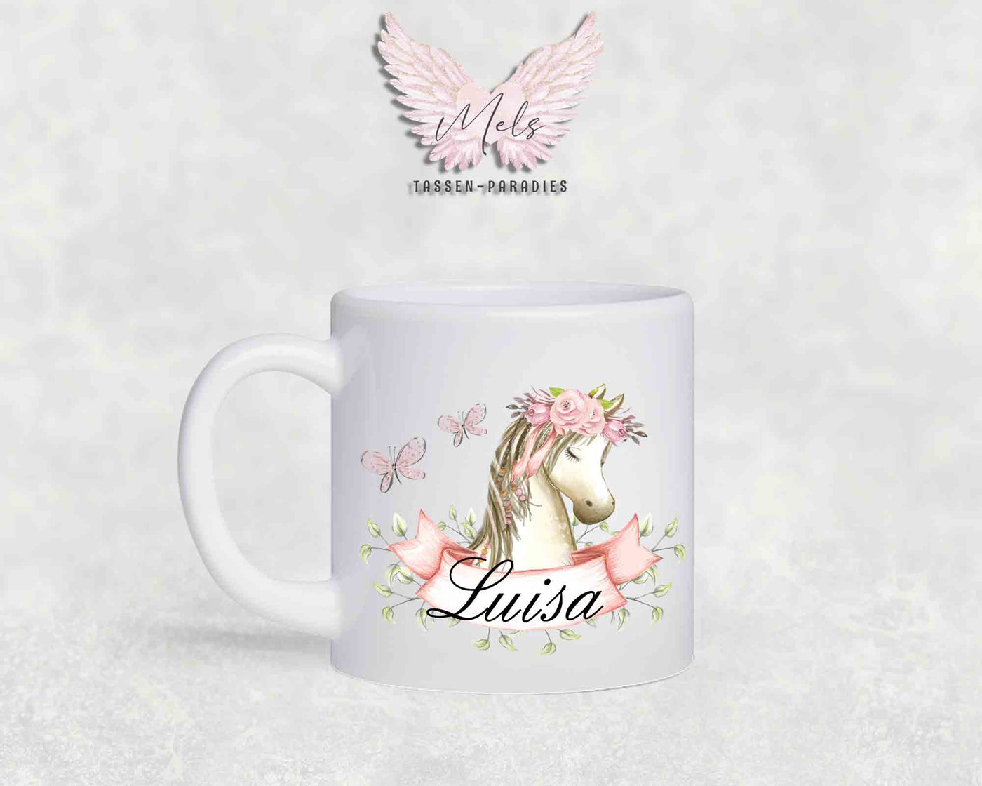 Personalisierte Kinder Tasse Pferde 3 - mit und ohne Name