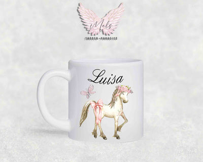 Personalisierte Kinder Tasse Pferde 4 - mit und ohne Name