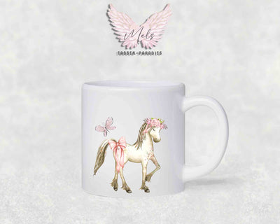 Personalisierte Kinder Tasse Pferde 4 - mit und ohne Name