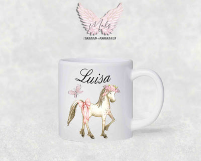 Personalisierte Kinder Tasse Pferde 4 - mit und ohne Name