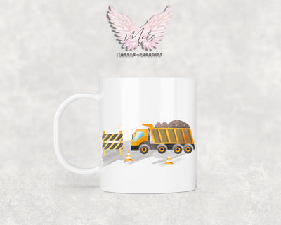 Personalisierte Kinder Tasse Baustelle 2 - mit und ohne Name