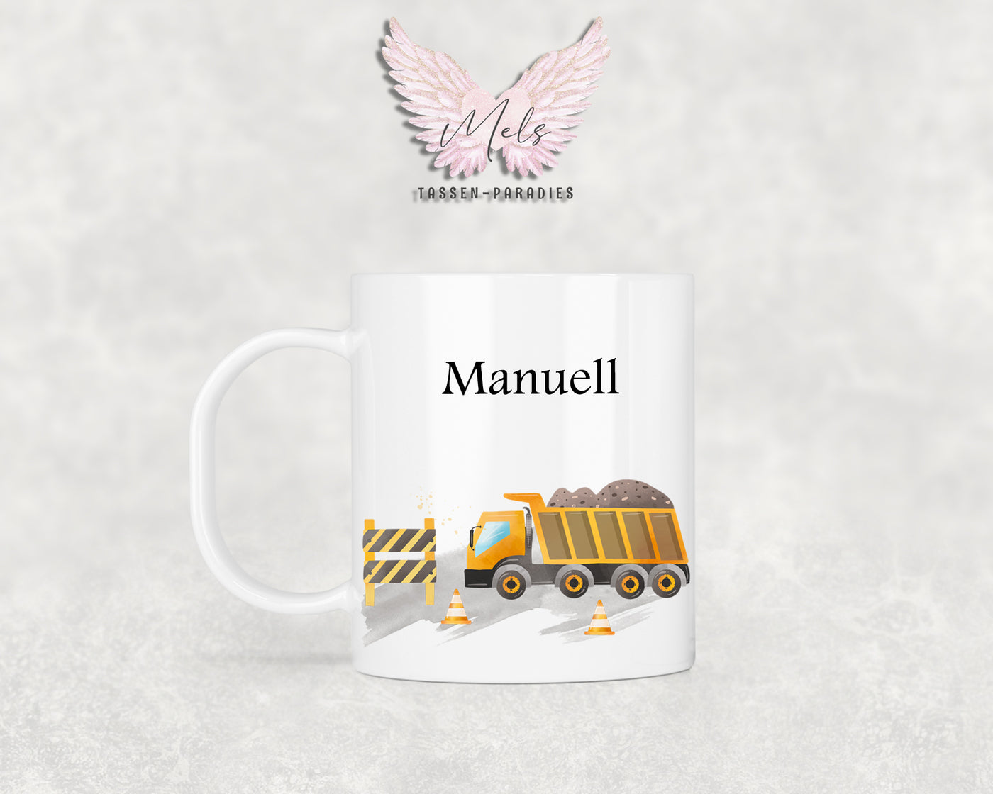 Personalisierte Kinder Tasse Baustelle 2 - mit und ohne Name