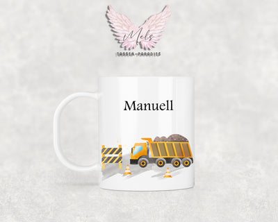 Personalisierte Kinder Tasse Baustelle 2 - mit und ohne Name