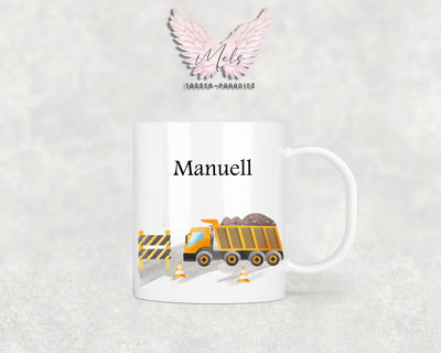 Personalisierte Kinder Tasse Baustelle 2 - mit und ohne Name