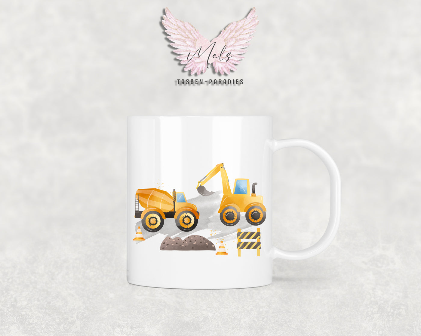 Personalisierte Kinder Tasse Baustelle 3 - mit und ohne Name