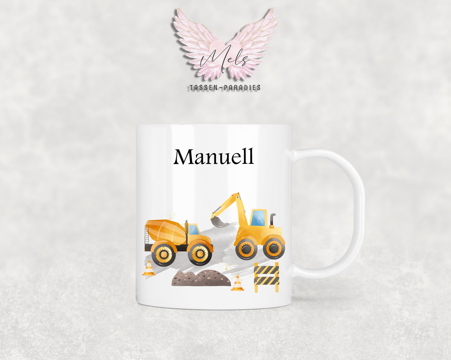 Personalisierte Kinder Tasse Baustelle 3 - mit und ohne Name