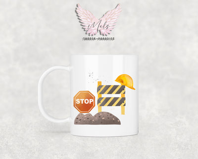Personalisierte Kinder Tasse Baustelle 5 - mit und ohne Name