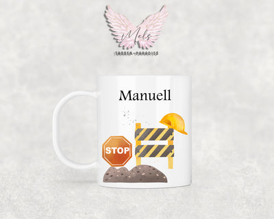 Personalisierte Kinder Tasse Baustelle 5 - mit und ohne Name