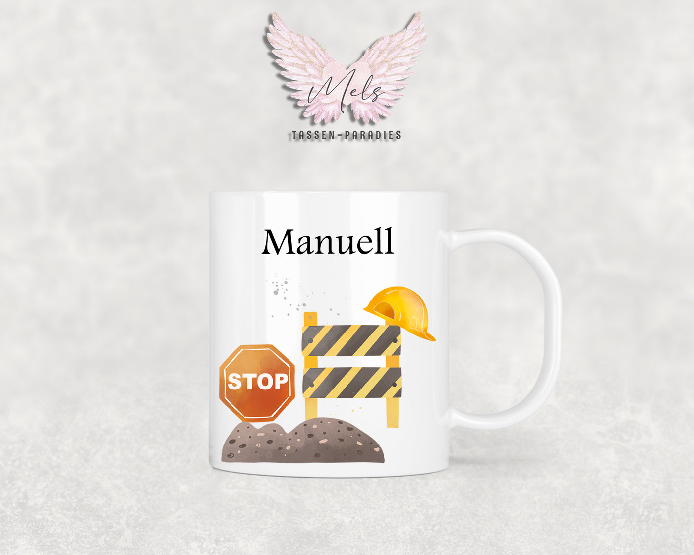 Personalisierte Kinder Tasse Baustelle 5 - mit und ohne Name