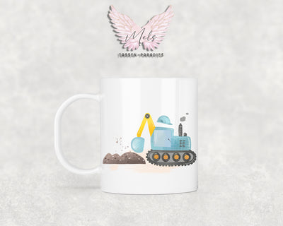 Personalisierte Kinder Tasse Baustelle 6 - mit und ohne Name