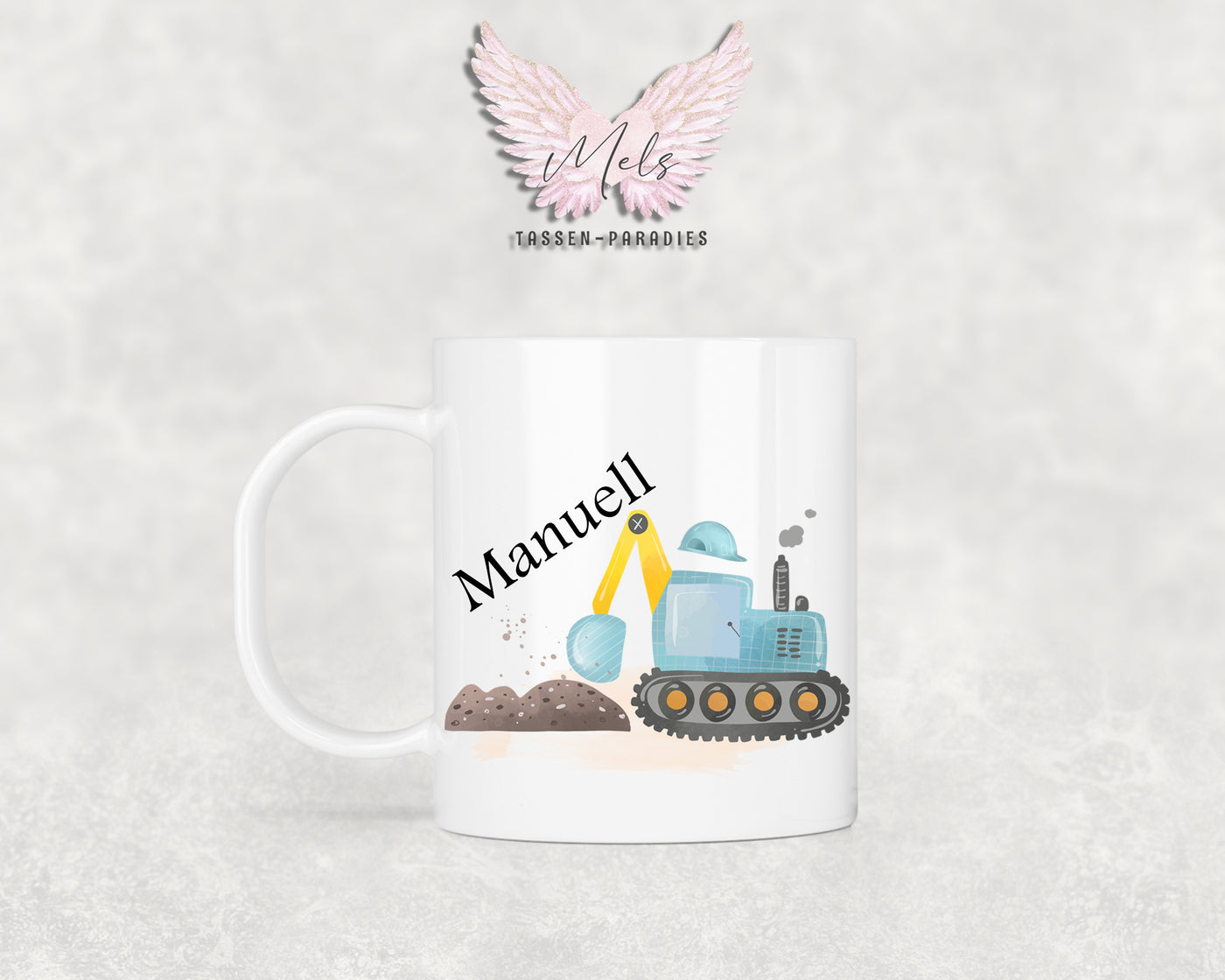 Personalisierte Kinder Tasse Baustelle 6 - mit und ohne Name