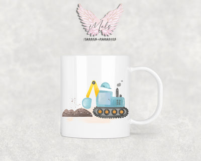 Personalisierte Kinder Tasse Baustelle 6 - mit und ohne Name