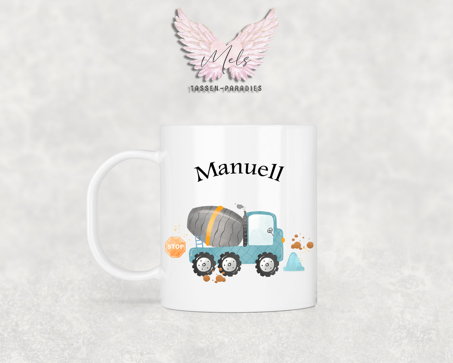 Personalisierte Kinder Tasse Baustelle 7 - mit und ohne Name