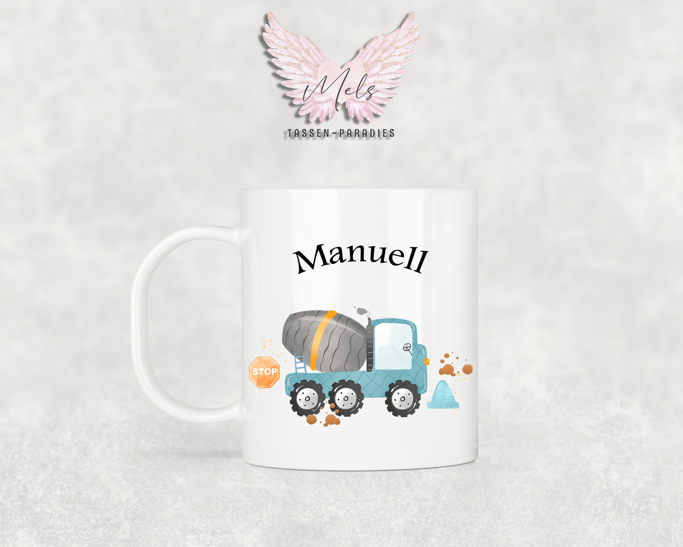 Personalisierte Kinder Tasse Baustelle 7 - mit und ohne Name
