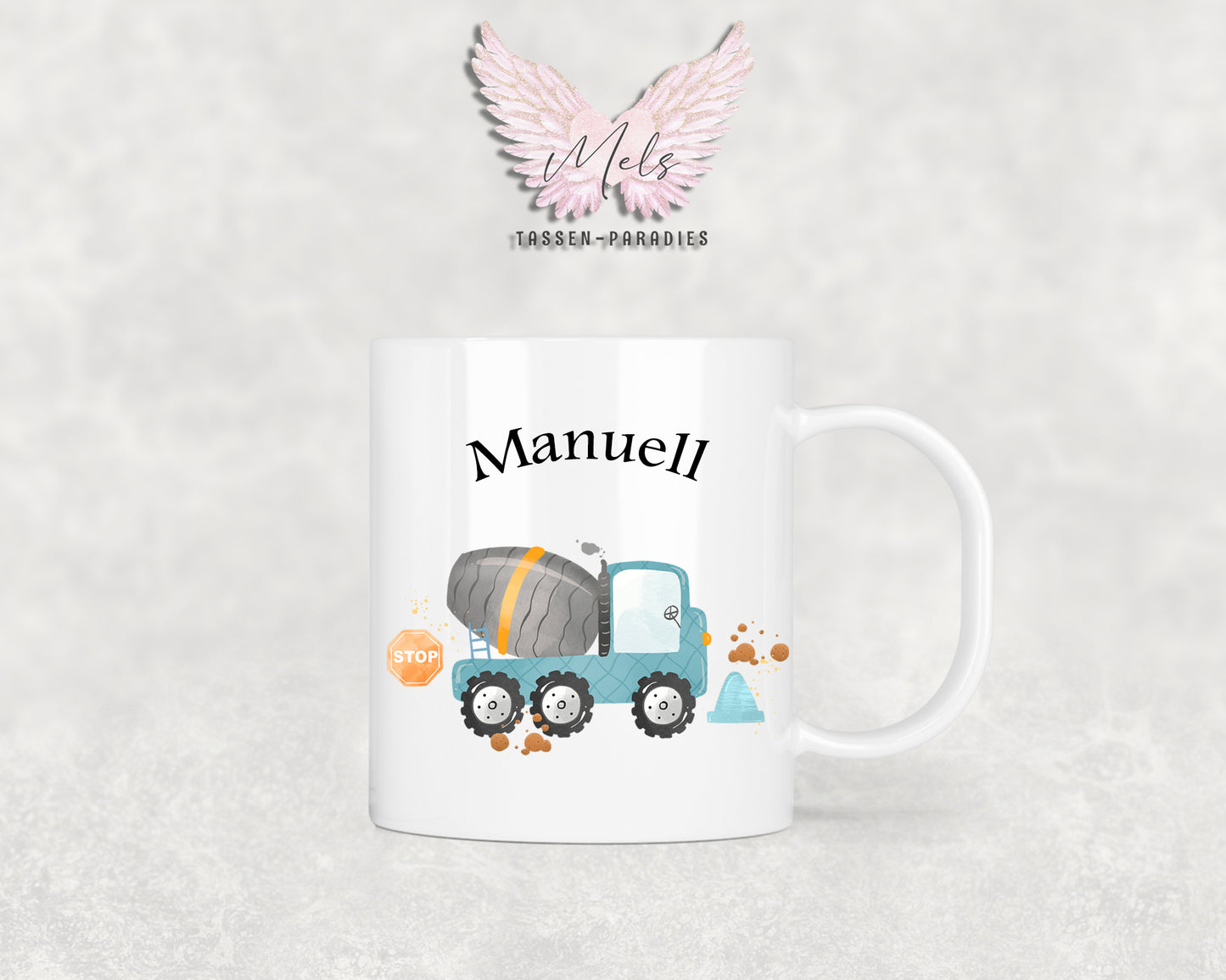 Personalisierte Kinder Tasse Baustelle 7 - mit und ohne Name