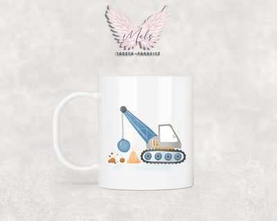 Personalisierte Kinder Tasse Baustelle 8 - mit und ohne Name