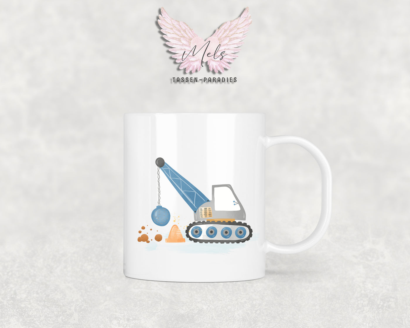 Personalisierte Kinder Tasse Baustelle 8 - mit und ohne Name