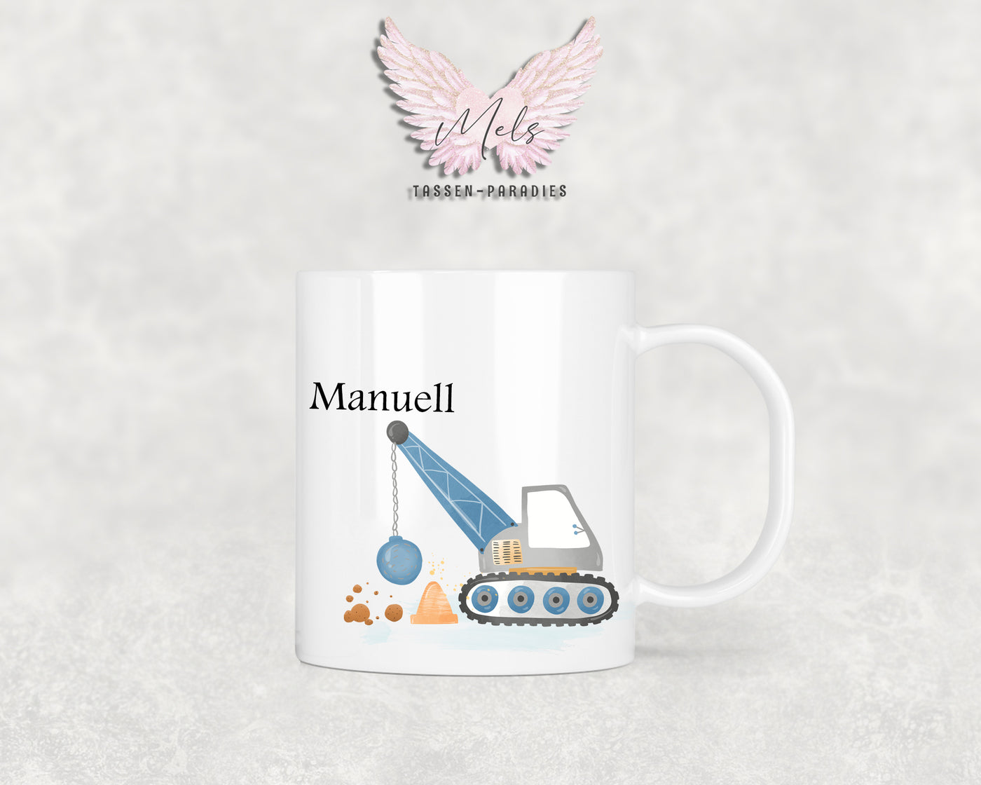 Personalisierte Kinder Tasse Baustelle 8 - mit und ohne Name