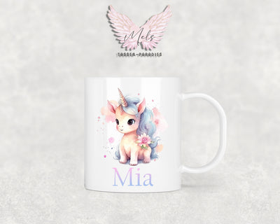 Personalisierte Kinder Tasse Einhorn 1 - mit und ohne Name