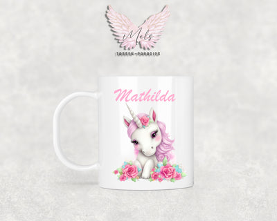Personalisierte Kinder Tasse Einhorn 10 - mit und ohne Name