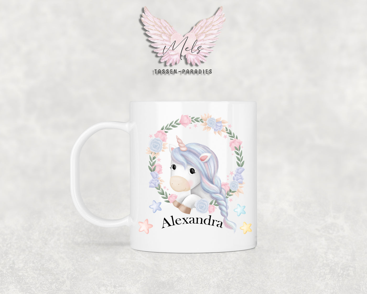 Personalisierte Kinder Tasse Einhorn 14 - mit und ohne Name