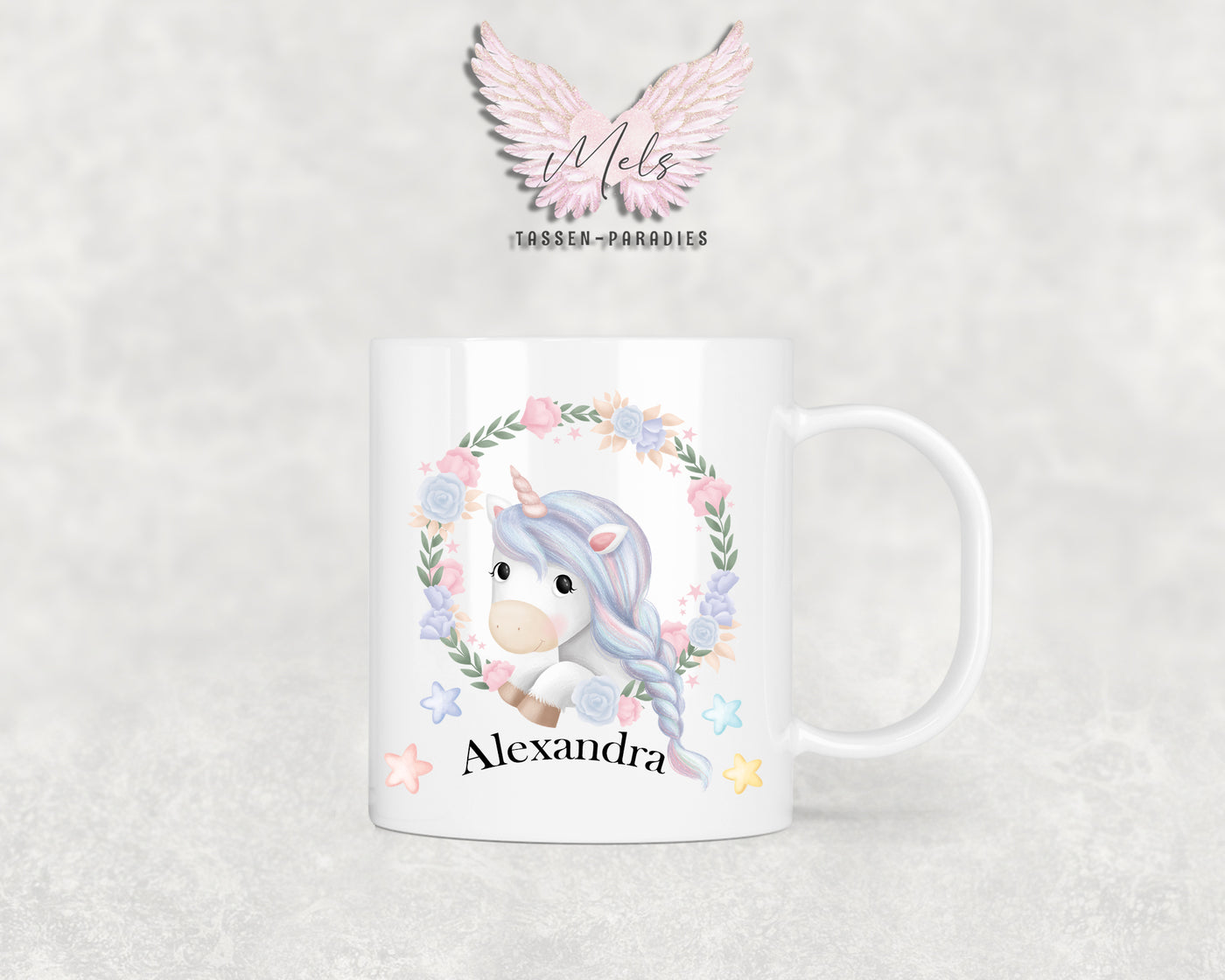 Personalisierte Kinder Tasse Einhorn 14 - mit und ohne Name