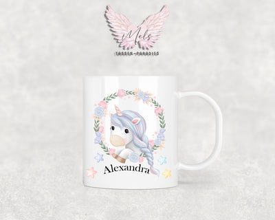 Personalisierte Kinder Tasse Einhorn 14 - mit und ohne Name