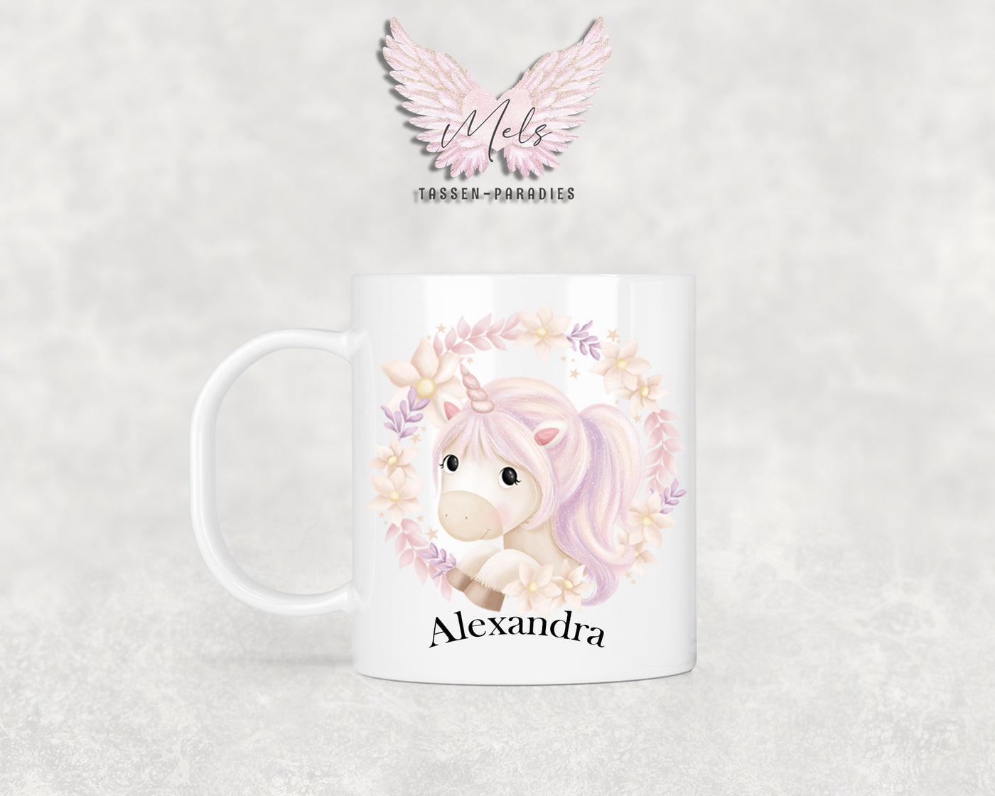 Personalisierte Kinder Tasse Einhorn 15 - mit und ohne Name