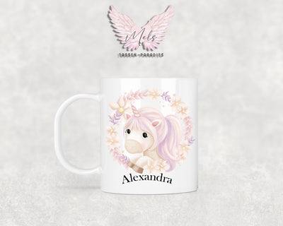 Personalisierte Kinder Tasse Einhorn 15 - mit und ohne Name