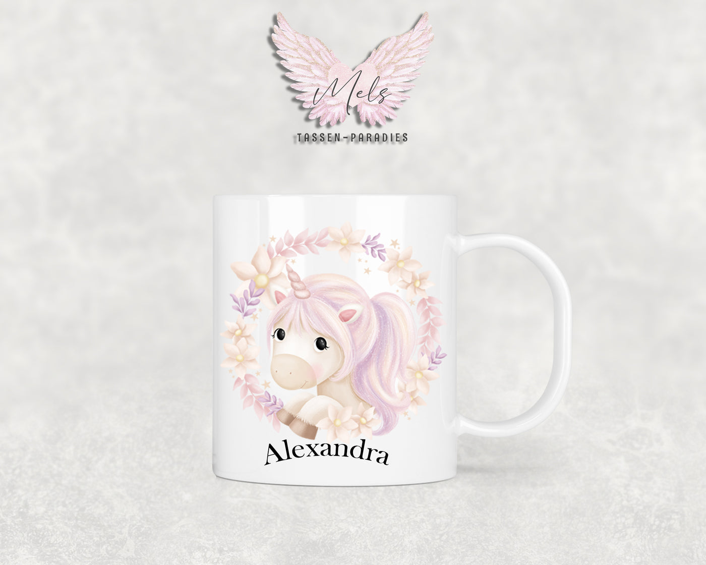 Personalisierte Kinder Tasse Einhorn 15 - mit und ohne Name