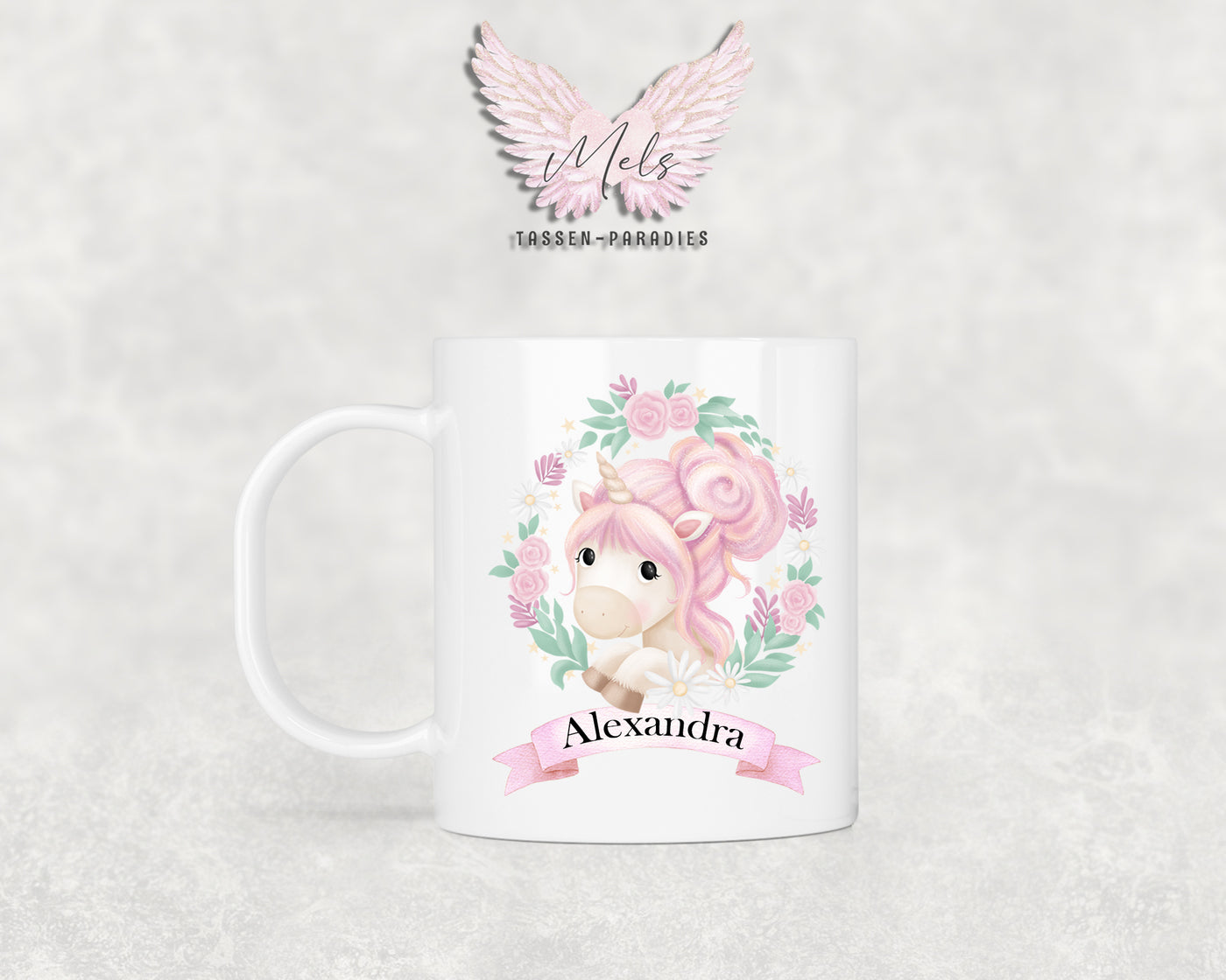 Personalisierte Kinder Tasse Einhorn 16 - mit und ohne Name