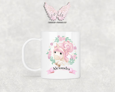 Personalisierte Kinder Tasse Einhorn 16 - mit und ohne Name