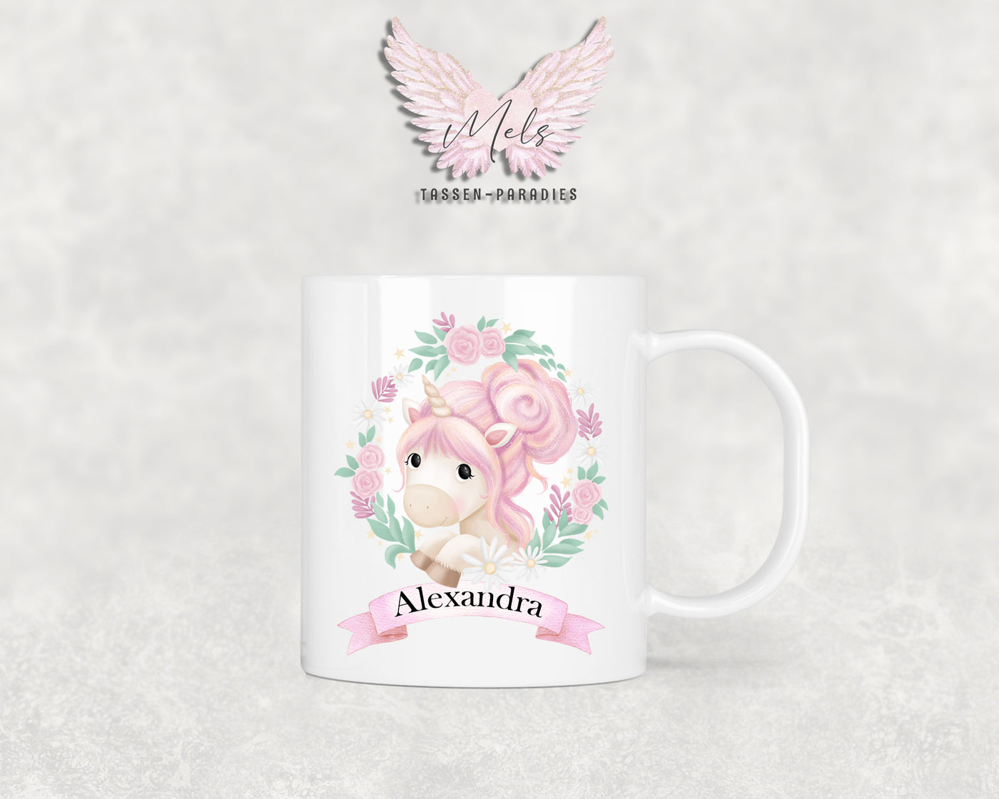 Personalisierte Kinder Tasse Einhorn 16 - mit und ohne Name