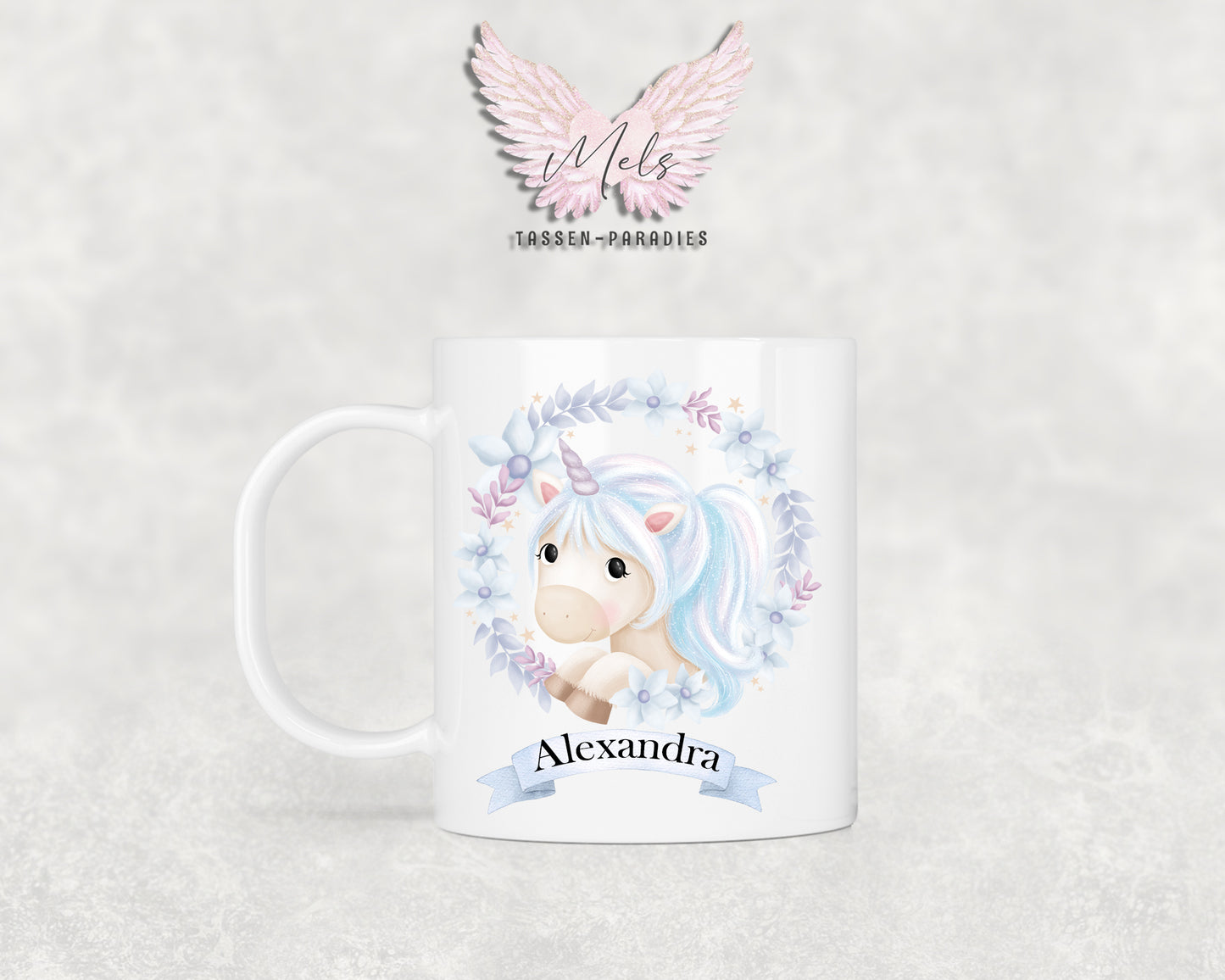 Personalisierte Kinder Tasse Einhorn 17 - mit und ohne Name