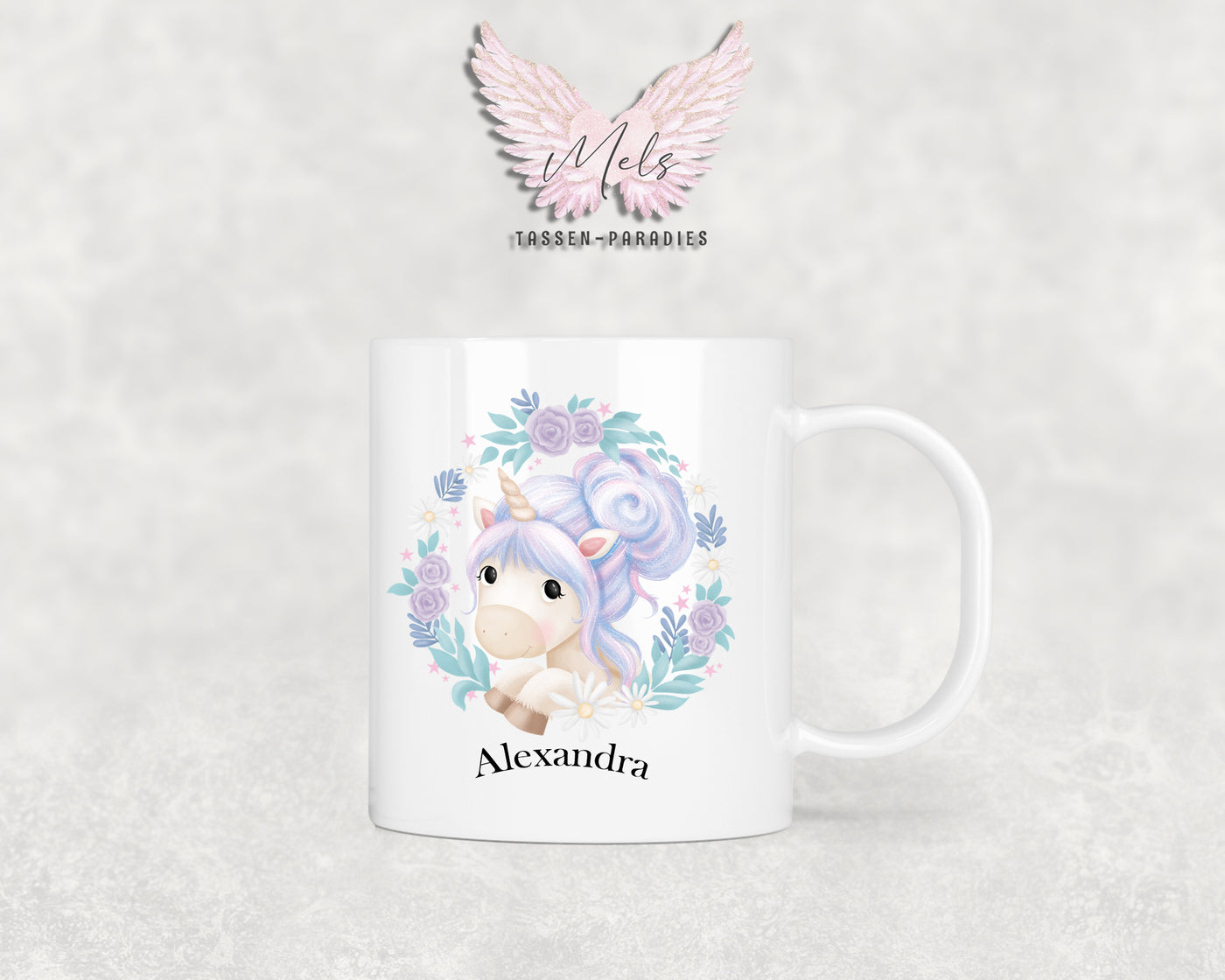 Personalisierte Kinder Tasse Einhorn 18 - mit und ohne Name