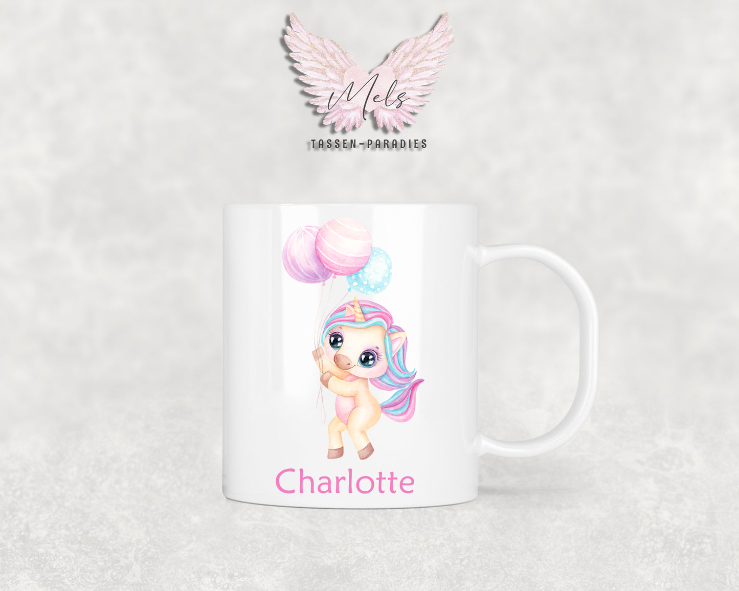 Personalisierte Kinder Tasse Einhorn 19 - mit und ohne Name